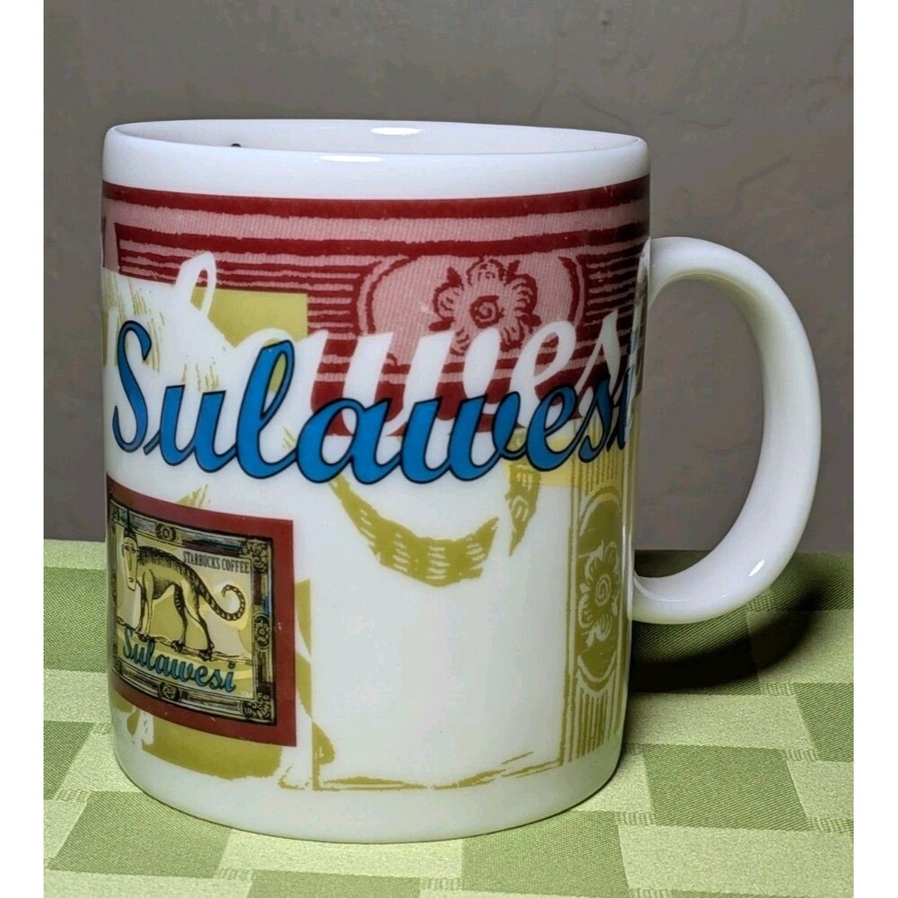 Starbucks Coffee Sulawesi Indonesia Tribal Stamp Large Mug Tiki Monkey Rare - Picture 2 of 8